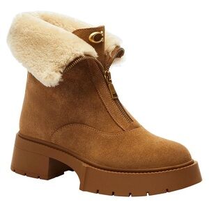 COACH Women's Leah Platform Front Zip Booties